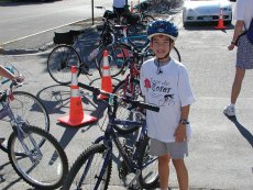 Getting ready to ride - Tour de Roses Family Bike Ride