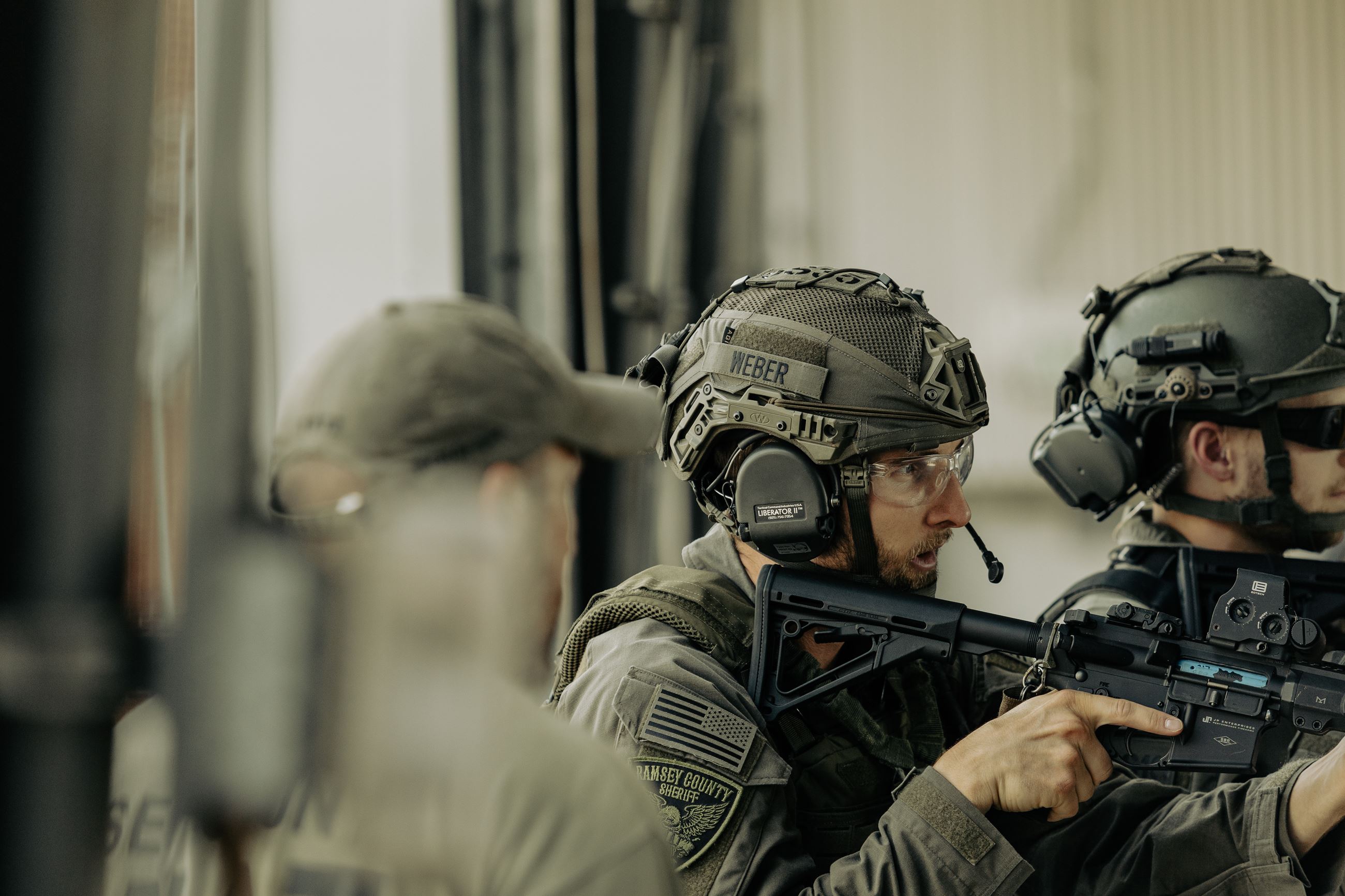 SWAT Officer looking forward