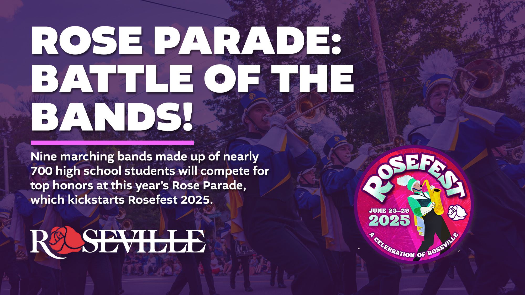Rose Parade Battle of the Bands image with marching band