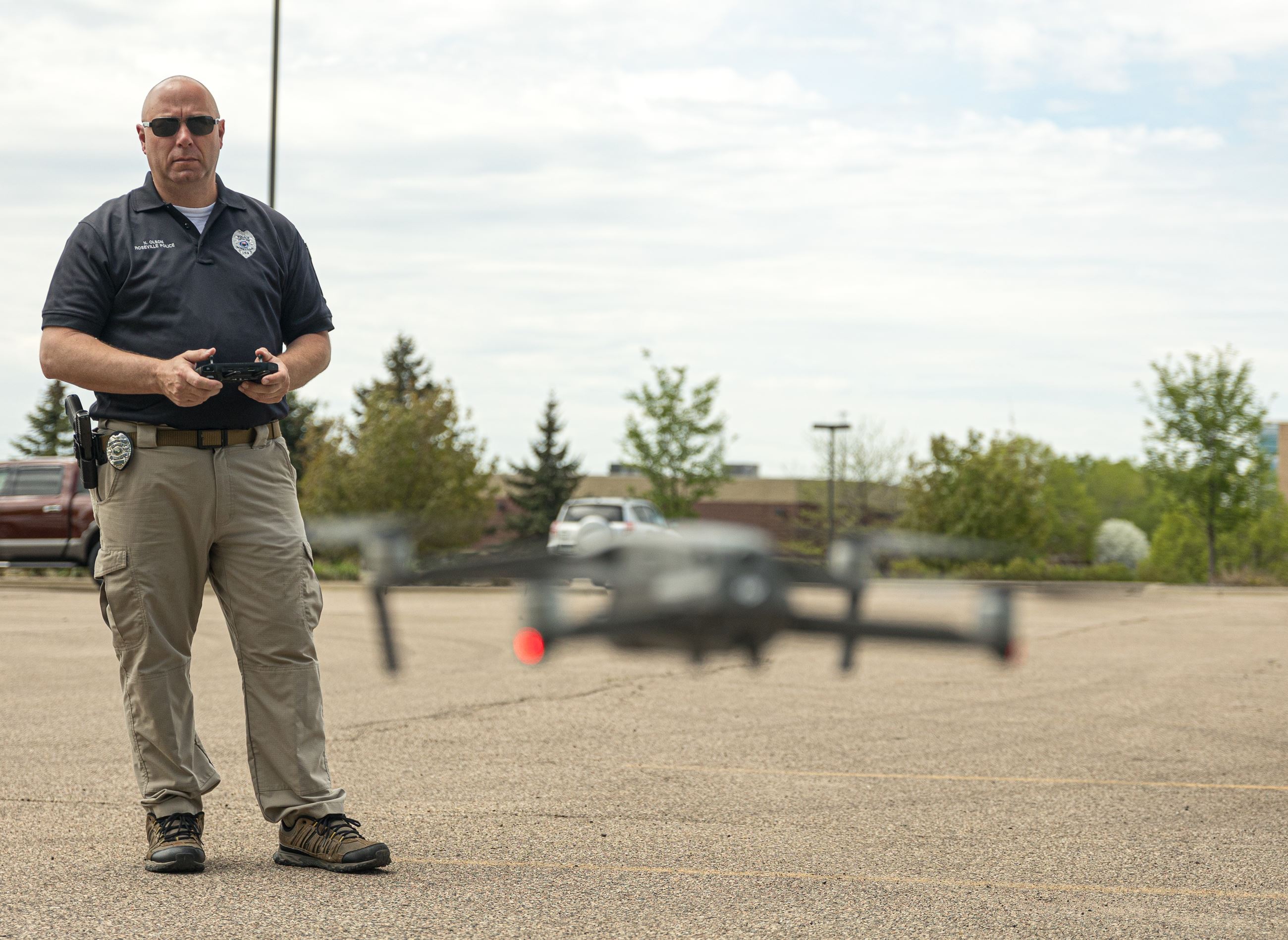 Officer Olson flying drone
